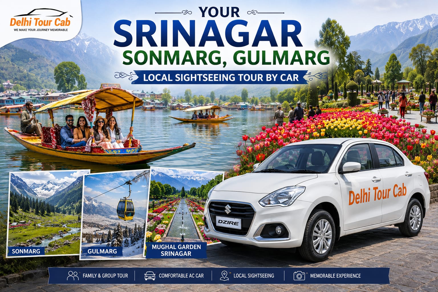 Srinagar sonmarg Gulmarg local sightseeing tour by car